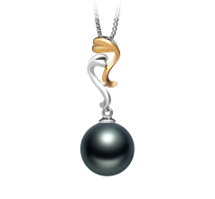 Colgante de perlas Perla Tahití de calidad AAA de 10 a 11mm en color Negro