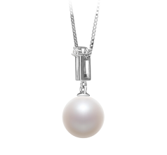 Colgante de perlas Perla de Agua Dulce de calidad AAAA de 10 a 11mm en color Blanco