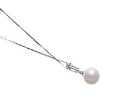 Colgante de perlas Perla de Agua Dulce de calidad AAAA de 10 a 11mm en color Blanco