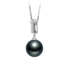 Colgante de perlas Perla Tahití de calidad AAA de 10 a 11mm en color Negro