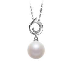 Colgante de perlas Perla de Agua Dulce de calidad AAAA de 10 a 11mm en color Blanco
