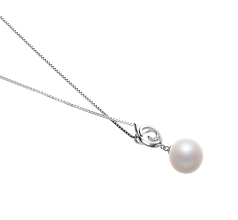 Colgante de perlas Perla de Agua Dulce de calidad AAAA de 10 a 11mm en color Blanco
