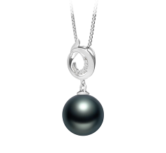 Colgante de perlas Perla Tahití de calidad AAA de 10 a 11mm en color Negro