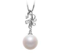 Colgante de perlas Perla de Agua Dulce de calidad AAAA de 10 a 11mm en color Blanco