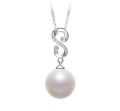 Colgante de perlas Perla de Agua Dulce de calidad AAAA de 10 a 11mm en color Blanco