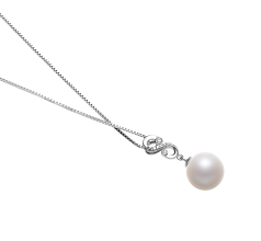 Colgante de perlas Perla de Agua Dulce de calidad AAAA de 10 a 11mm en color Blanco
