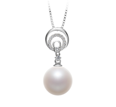 Colgante de perlas Perla de Agua Dulce de calidad AAAA de 10 a 11mm en color Blanco