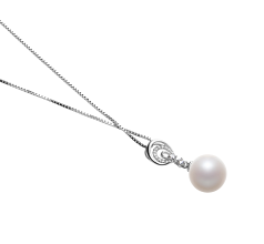 Colgante de perlas Perla de Agua Dulce de calidad AAAA de 10 a 11mm en color Blanco