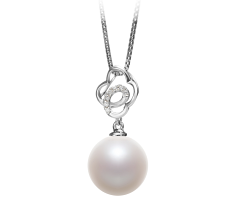 Colgante de perlas Perla de Agua Dulce de calidad AAAA de 10 a 11mm en color Blanco
