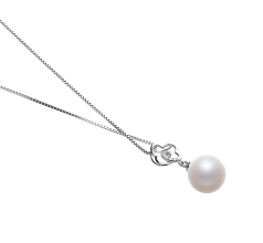 Colgante de perlas Perla de Agua Dulce de calidad AAAA de 10 a 11mm en color Blanco
