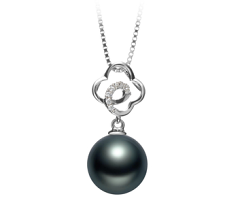 Colgante de perlas Perla Tahití de calidad AAA de 10 a 11mm en color Negro