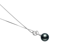 Colgante de perlas Perla Tahití de calidad AAA de 10 a 11mm en color Negro