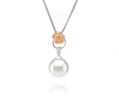 Colgante de perlas Perla de Agua Dulce de calidad AAAA de 9 a 10mm en color Blanco