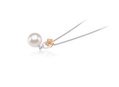 Colgante de perlas Perla de Agua Dulce de calidad AAAA de 9 a 10mm en color Blanco