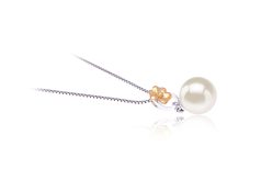 Colgante de perlas Perla de Agua Dulce de calidad AAAA de 9 a 10mm en color Blanco