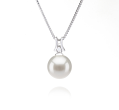 Colgante de perlas Perla de Agua Dulce de calidad AAAA de 9 a 10mm en color Blanco