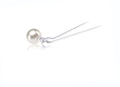 Colgante de perlas Perla de Agua Dulce de calidad AAAA de 9 a 10mm en color Blanco