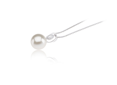 Colgante de perlas Perla de Agua Dulce de calidad AAAA de 9 a 10mm en color Blanco