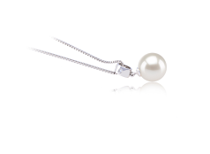 Colgante de perlas Perla de Agua Dulce de calidad AAAA de 9 a 10mm en color Blanco