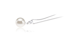 Colgante de perlas Perla de Agua Dulce de calidad AAAA de 9 a 10mm en color Blanco