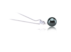 Colgante de perlas Perla Tahití de calidad AAA de 9 a 10mm en color Negro