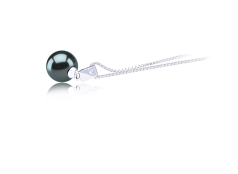 Colgante de perlas Perla Tahití de calidad AAA de 9 a 10mm en color Negro