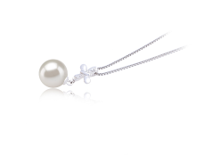 Colgante de perlas Perla de Agua Dulce de calidad AAAA de 9 a 10mm en color Blanco