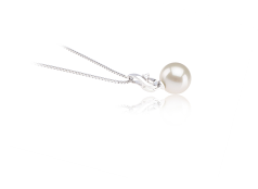 Colgante de perlas Perla de Agua Dulce de calidad AAAA de 9 a 10mm en color Blanco