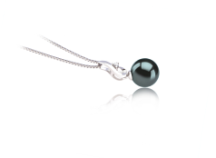 Colgante de perlas Perla Tahití de calidad AAA de 9 a 10mm en color Negro