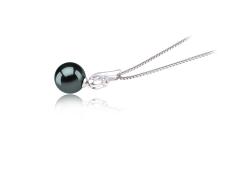 Colgante de perlas Perla Tahití de calidad AAA de 9 a 10mm en color Negro