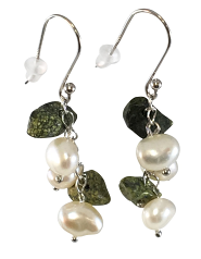 Par de pendientes de perlas Perla de Agua Dulce de calidad A de 5.5 a 8.5mm en color Blanco