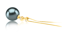Colgante de perlas Perla Tahití de calidad AAA de 10 a 11mm en color Negro