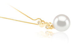 Colgante de perlas Perla Akoya Japonesa de calidad AAA de 8 a 9mm en color Blanco