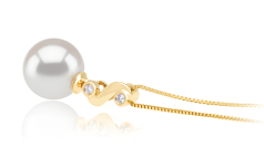 Colgante de perlas Perla Akoya Japonesa de calidad AAA de 8 a 9mm en color Blanco