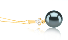 Colgante de perlas Perla Tahití de calidad AAA de 10 a 11mm en color Negro
