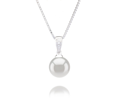 Colgante de perlas Perla Akoya Japonesa de calidad AA de 8 a 9mm en color Blanco