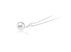Colgante de perlas Perla Akoya Japonesa de calidad AA de 8 a 9mm en color Blanco