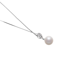 Colgante de perlas Perla de Agua Dulce de calidad AAAA de 10 a 11mm en color Blanco