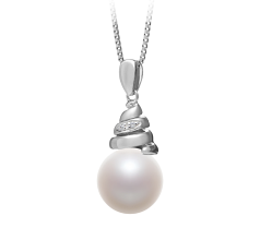 Colgante de perlas Perla de Agua Dulce de calidad AAAA de 10 a 11mm en color Blanco