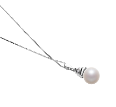 Colgante de perlas Perla de Agua Dulce de calidad AAAA de 10 a 11mm en color Blanco