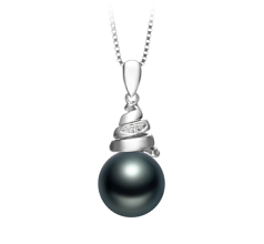 Colgante de perlas Perla Tahití de calidad AAA de 10 a 11mm en color Negro
