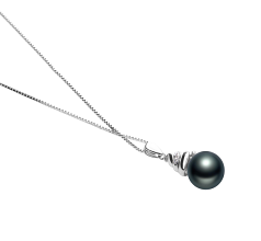 Colgante de perlas Perla Tahití de calidad AAA de 10 a 11mm en color Negro