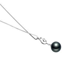 Colgante de perlas Perla Tahití de calidad AAA de 10 a 11mm en color Negro