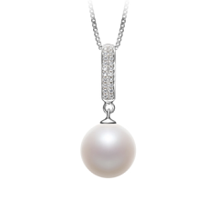 Colgante de perlas Perla de Agua Dulce de calidad AAAA de 10 a 11mm en color Blanco