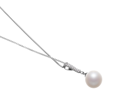Colgante de perlas Perla de Agua Dulce de calidad AAAA de 10 a 11mm en color Blanco