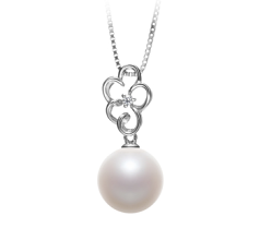 Colgante de perlas Perla de Agua Dulce de calidad AAAA de 10 a 11mm en color Blanco