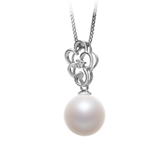Colgante de perlas Perla de Agua Dulce de calidad AAAA de 10 a 11mm en color Blanco