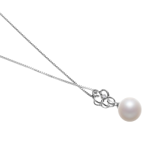 Colgante de perlas Perla de Agua Dulce de calidad AAAA de 10 a 11mm en color Blanco