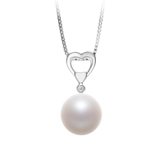 Colgante de perlas Perla de Agua Dulce de calidad AAAA de 10 a 11mm en color Blanco