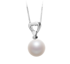 Colgante de perlas Perla de Agua Dulce de calidad AAAA de 10 a 11mm en color Blanco